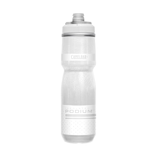camelBak Podium chill Insulated Bike Water Bottle - Easy Squeeze Bottle - Fits Most Bike cages - 24oz  Reflective ghost